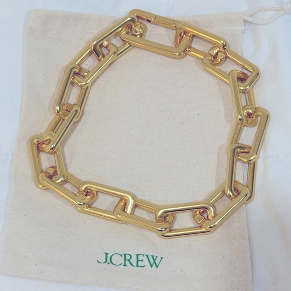 JCrew Metallic chainlink necklace NWOT - Picture 4 of 7